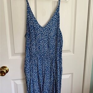 Divided Blue Floral Jumpsuit